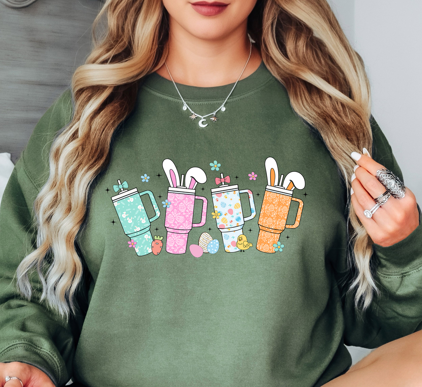 Retro Easter Tumblers Sweatshirt | Hoppin' Into Spring Collection | Unique Gifts for Family Friends