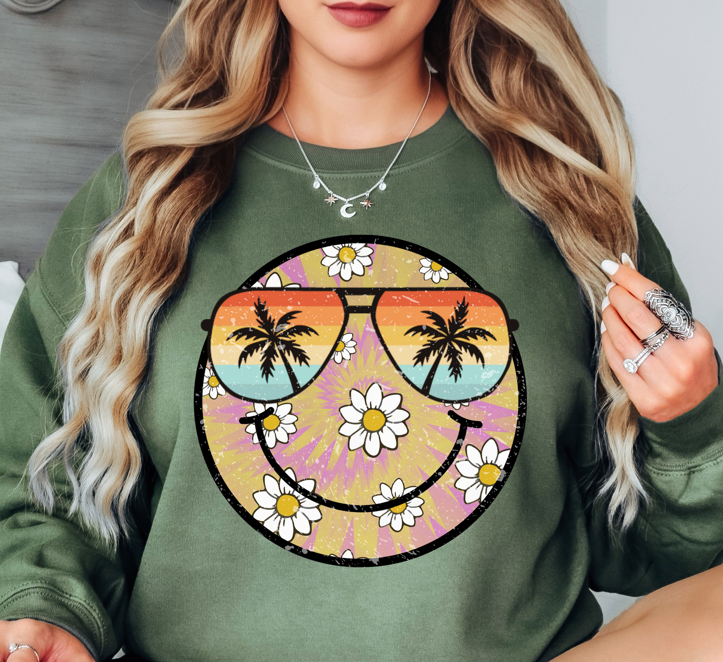 Spring Boom Smiley Sweatshirt | Spring Fling Collection | Unique Gifts for Family Friends