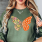 Two Tone Floral Butterfly Sweatshirt | Spring Fling Collection | Unique Gifts for Family Friends