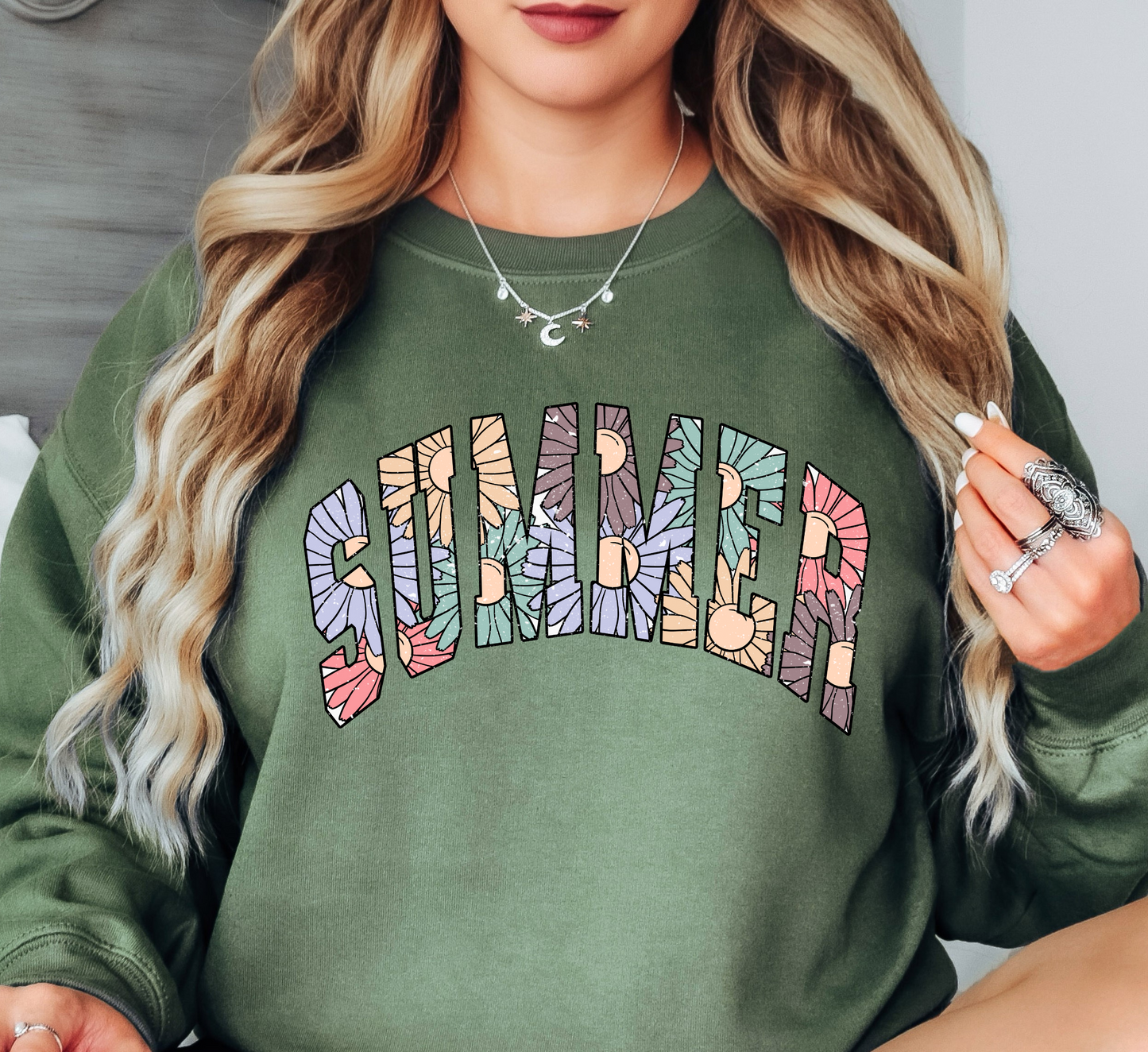 Floral Summer Sweatshirt | Beach Breeze Collection | Unique Gifts for Family Friends