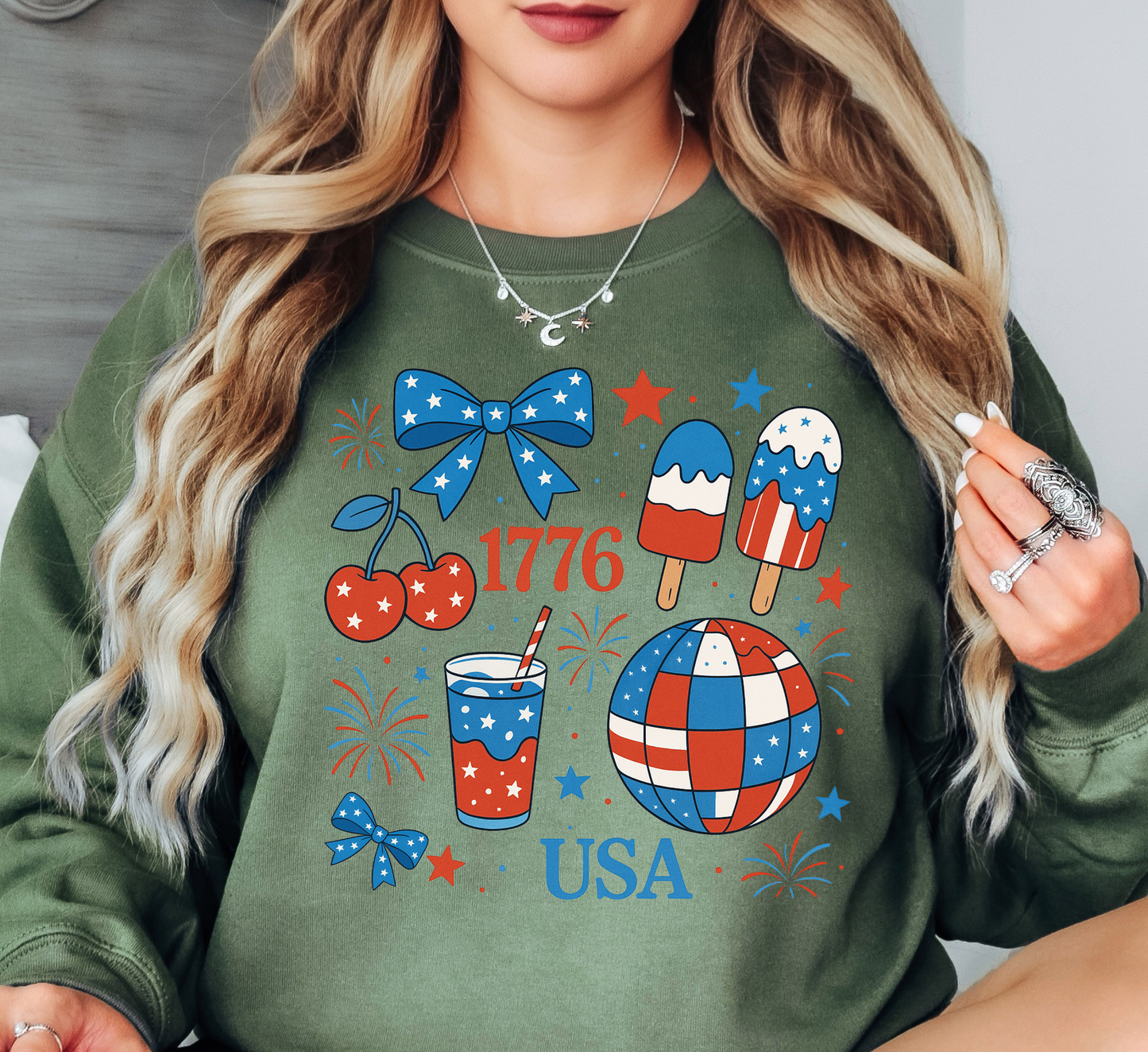 Preppy USA 1776 Sweatshirt | Stars and Stripes Collection | Unique Gifts for Family and Friends