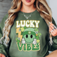 Retro Lucky Vibes Sweatshirt | Feeling Lucky Collection | Unique Gifts for Family Friends