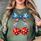 Cherry Cute Bow Sweatshirt | Stars and Stripes Collection | Unique Gifts for Family and Friends
