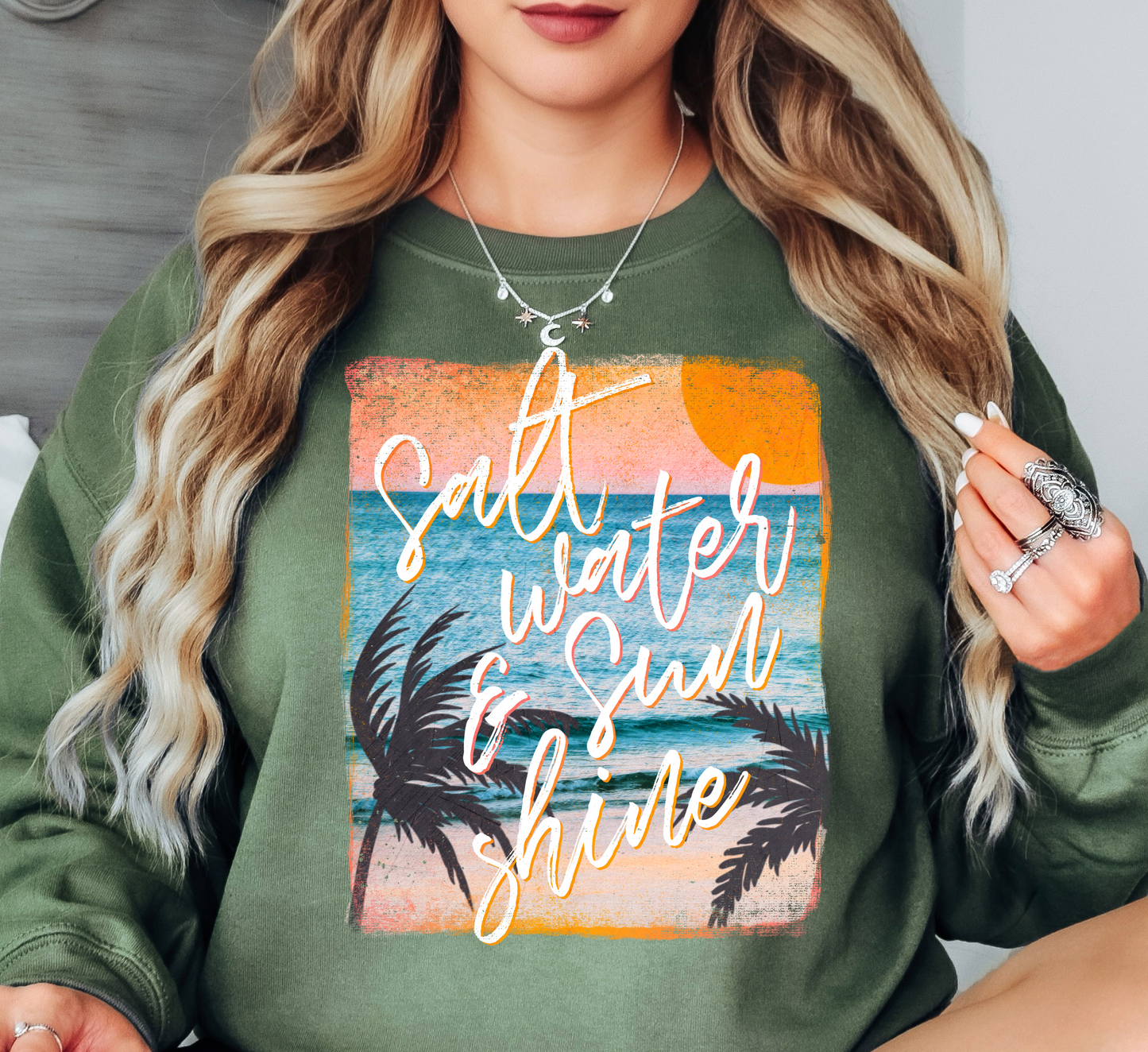 Saltwater and Sunshine Sweatshirt | Beach Breeze Collection | Unique Gifts for Family Friends