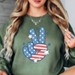 USA Peace Hand Sweatshirt | Stars and Stripes Collection | Unique Gifts for Family and Friends