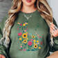 Floral Cat Outline Sweatshirt | Pawsitive Vibes Collection | Unique Gifts for Family and Friends