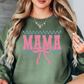 Checkered Mama Bow Sweatshirt | Mama Mode Activated Collection | Unique Gifts for Family Friends