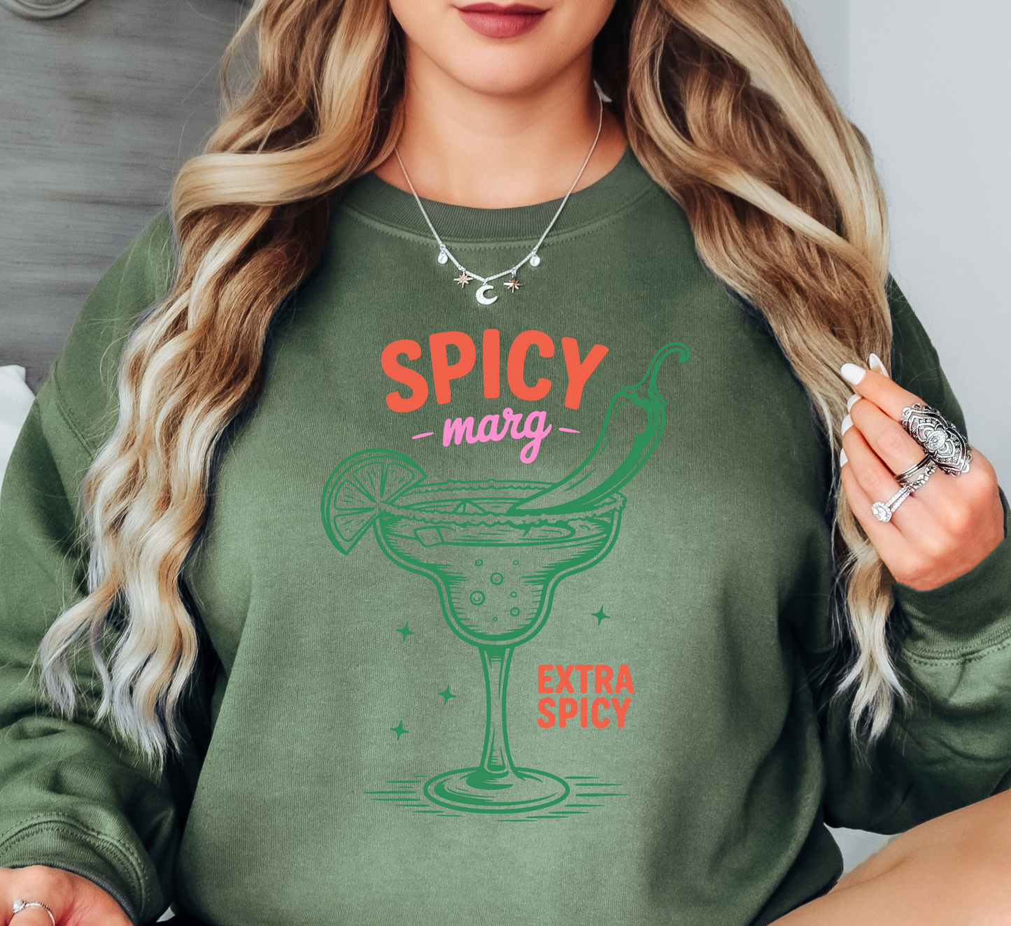 Spicy Margarita Sweatshirt | Groovy Vibes Collection | Unique Gifts for Family and Friends