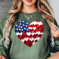 USA Heart Brushstrokes Sweatshirt | Stars and Stripes Collection | Unique Gifts for Family and Friends
