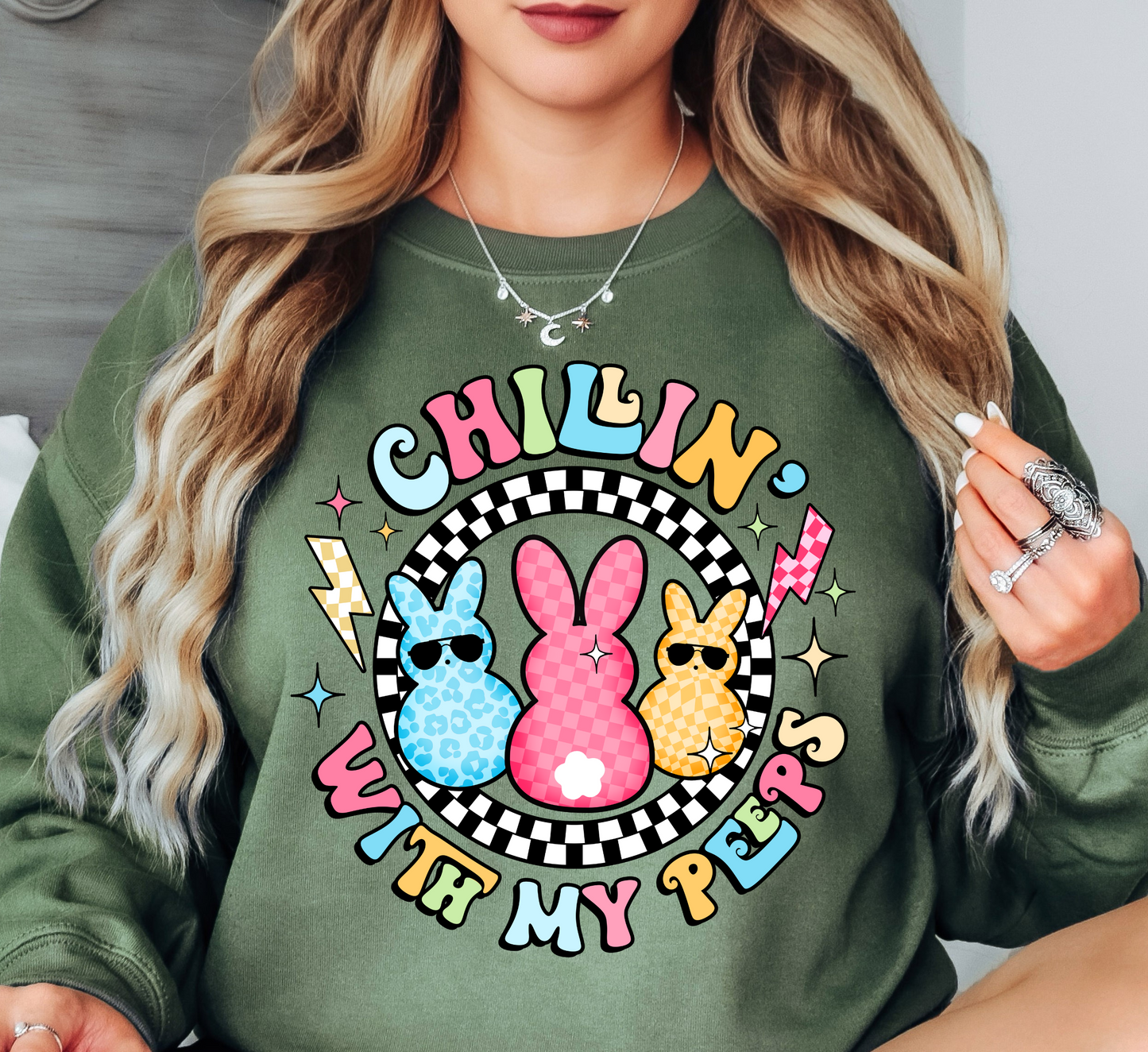 Chillin With My Peeps Sweatshirt | Hoppin' Into Spring Collection | Unique Gifts for Family Friends