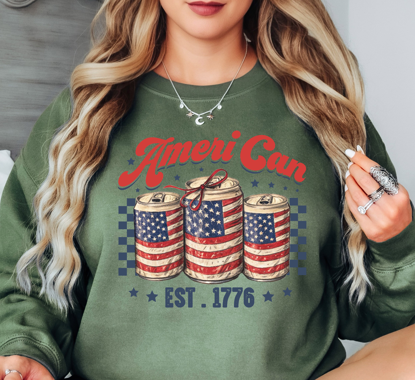 Ameri Can Sweatshirt | Stars and Stripes Collection | Unique Gifts for Family and Friends
