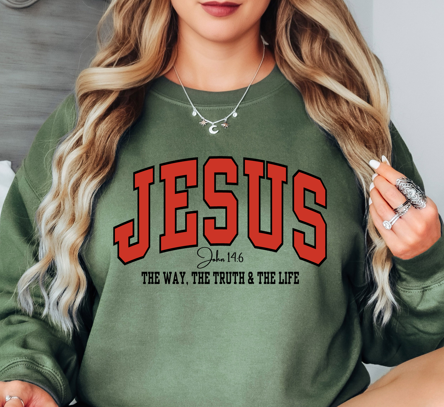 Jesus (John 14:6) Sweatshirt | Walk By Faith Collection | Unique Gifts for Family and Friends