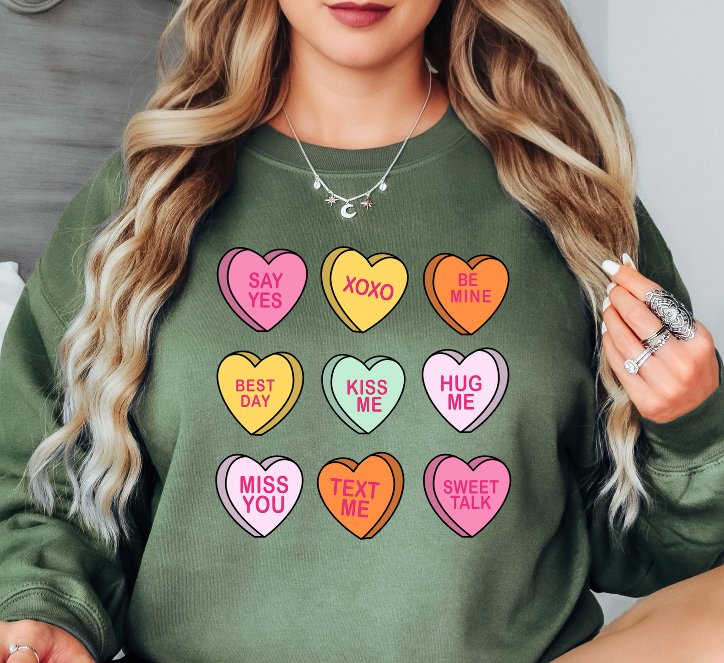 Conversation Candy Hearts Sweatshirt | XoXo Love Collection | Unique Gifts for Family Friends