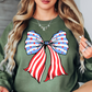 USA Coquette Bow Sweatshirt | Stars and Stripes Collection | Unique Gifts for Family