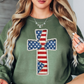 Patriotic Cross Sweatshirt | Stars and Stripes Collection | Unique Gifts for Family and Friends