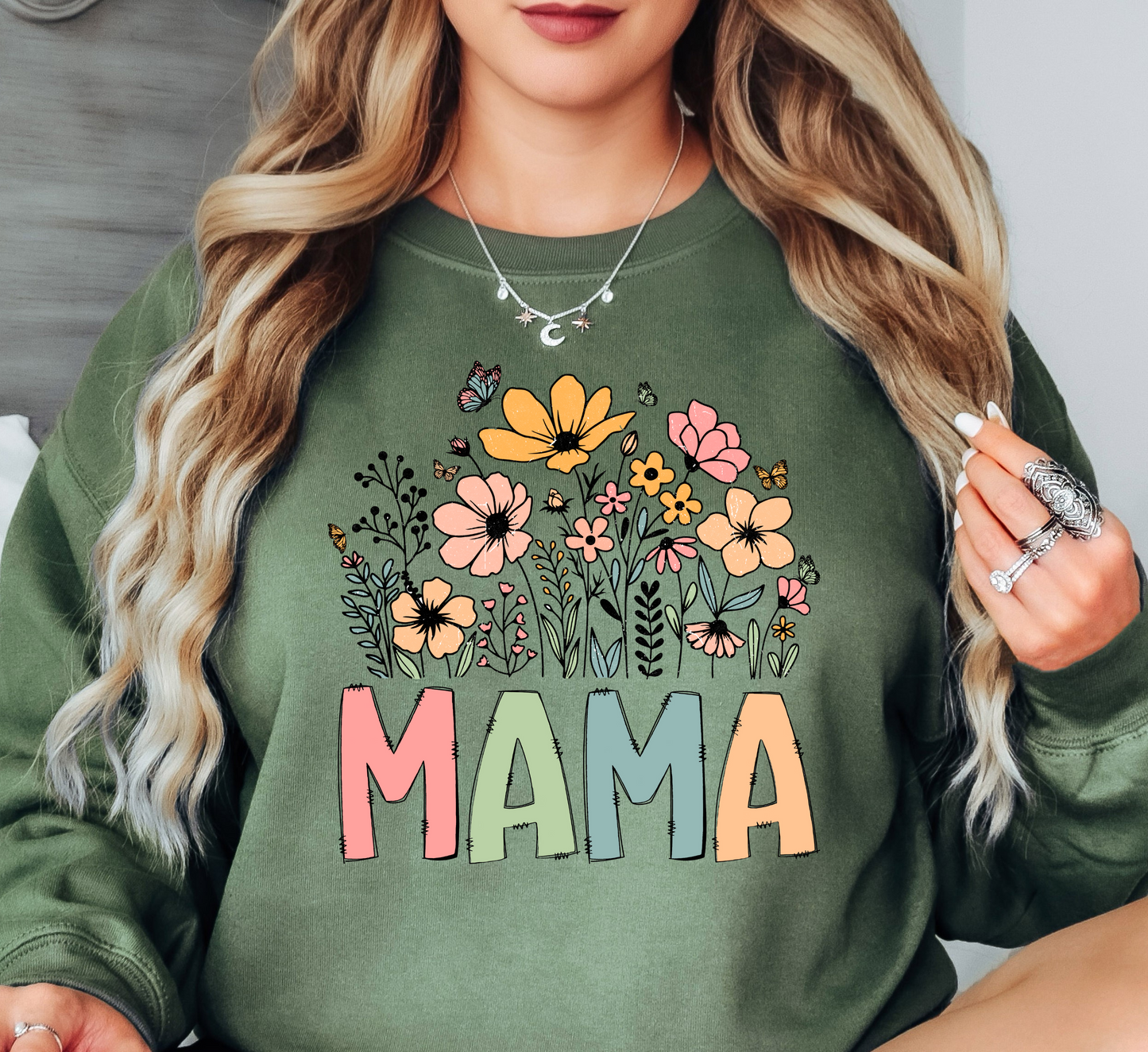 Mama Wildflowers Sweatshirt | Mama Mode Activated Collection | Unique Gifts for Family Friends