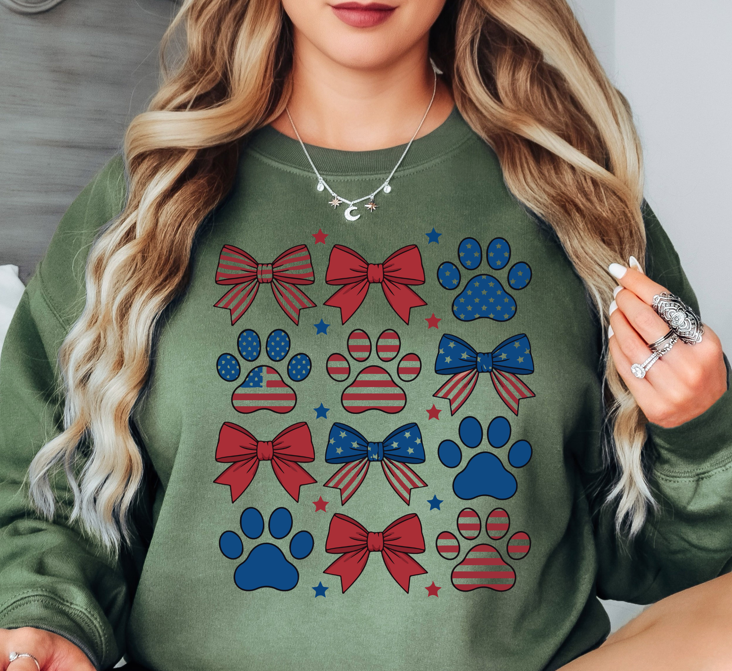 USA Paw Prints Sweatshirt | Pawsitive Vibes Collection | Unique Gifts for Family and Friends