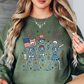 Patriotic Skeletons Sweatshirt | Stars and Stripes Collection | Unique Gifts for Family and Friends