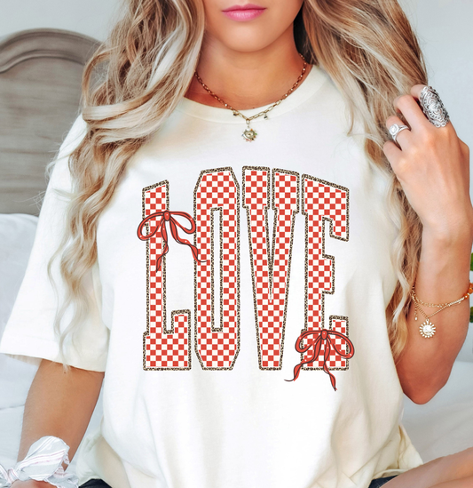 Retro Checkered Love Tee | XoXo Love Collection | Unisex Pre-Shrunk T-Shirt