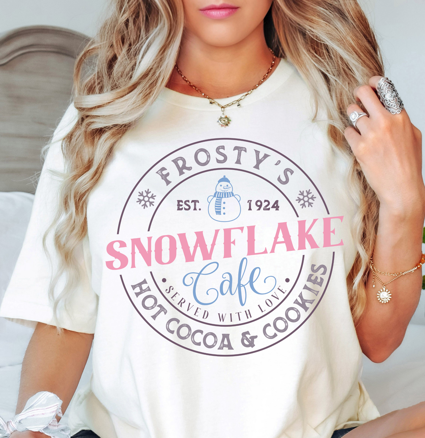 Frosty's Snowflake Cafe Tee | Frosty Chic Collection | Unisex Pre-Shrunk T-Shirt