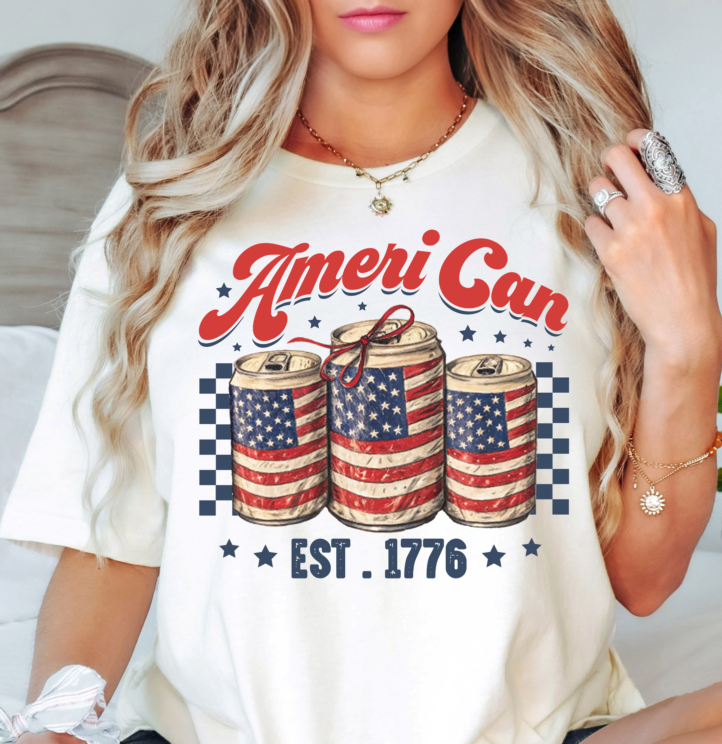 Ameri Can Tee | Stars and Stripes Collection | Unisex Pre-Shrunk T-Shirt