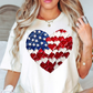 USA Heart Brushstrokes Tee | Stars and Stripes Collection | Unisex Pre-Shrunk T-Shirt