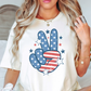 USA Peace Hand Tee | Stars and Stripes Collection | Unisex Pre-Shrunk T-Shirt
