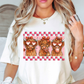 Retro Highland Cow Hearts Tee | XoXo Love Collection | Unisex Pre-Shrunk T-Shirt