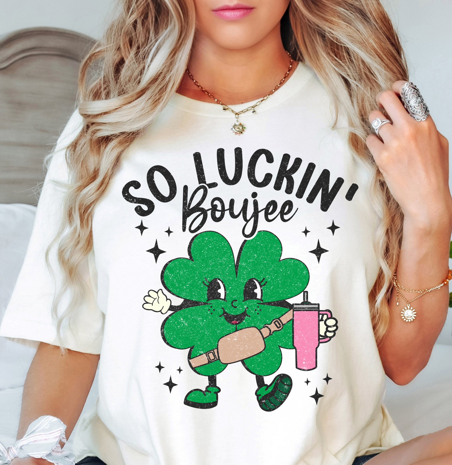 So Luckin' Boujee Tee | Feeling Lucky Collection | Unisex Pre-Shrunk T-Shirt