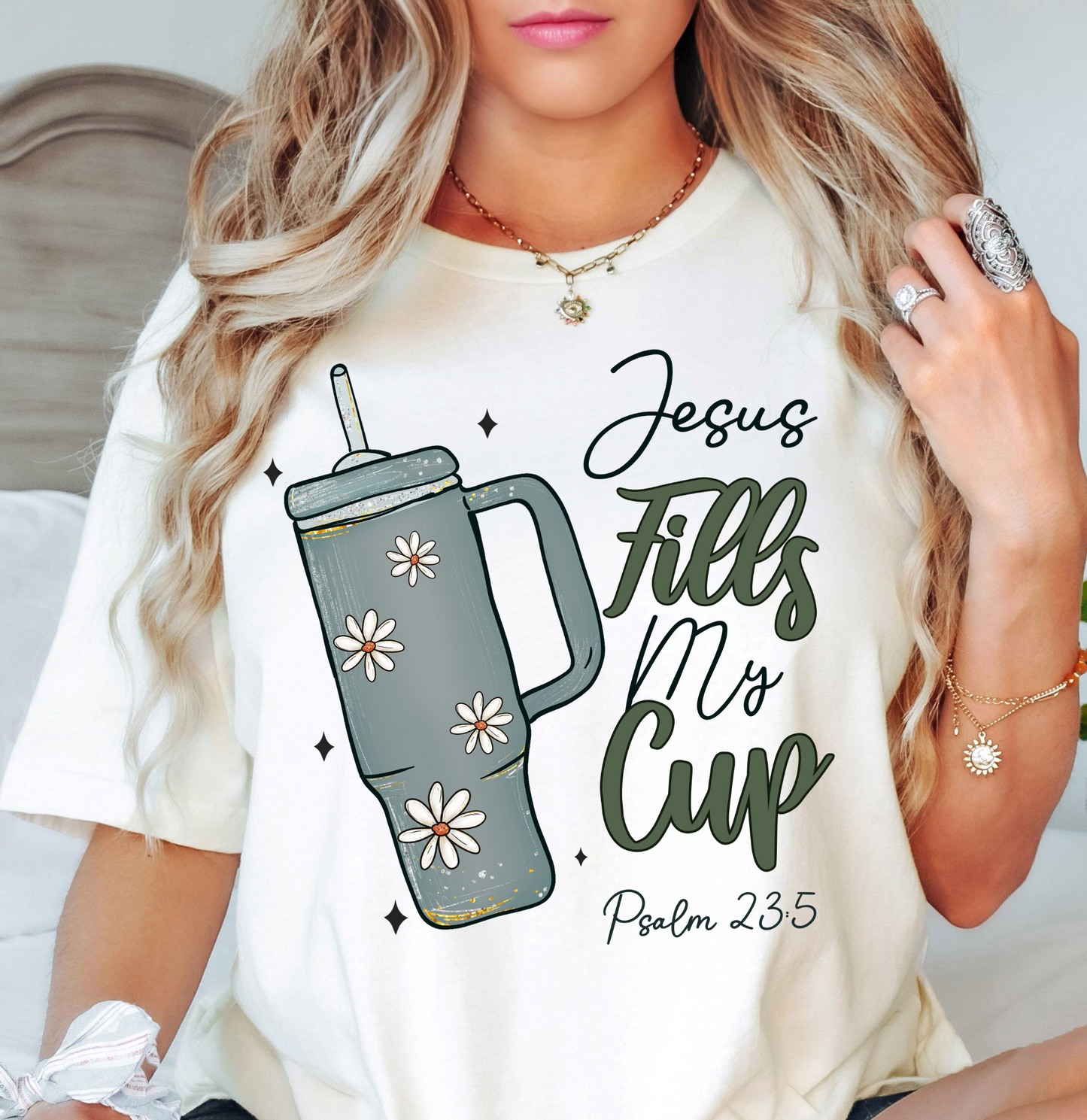 Jesus Fills My Cup Tee | Walk By Faith Collection | Unisex Pre-Shrunk T-Shirt