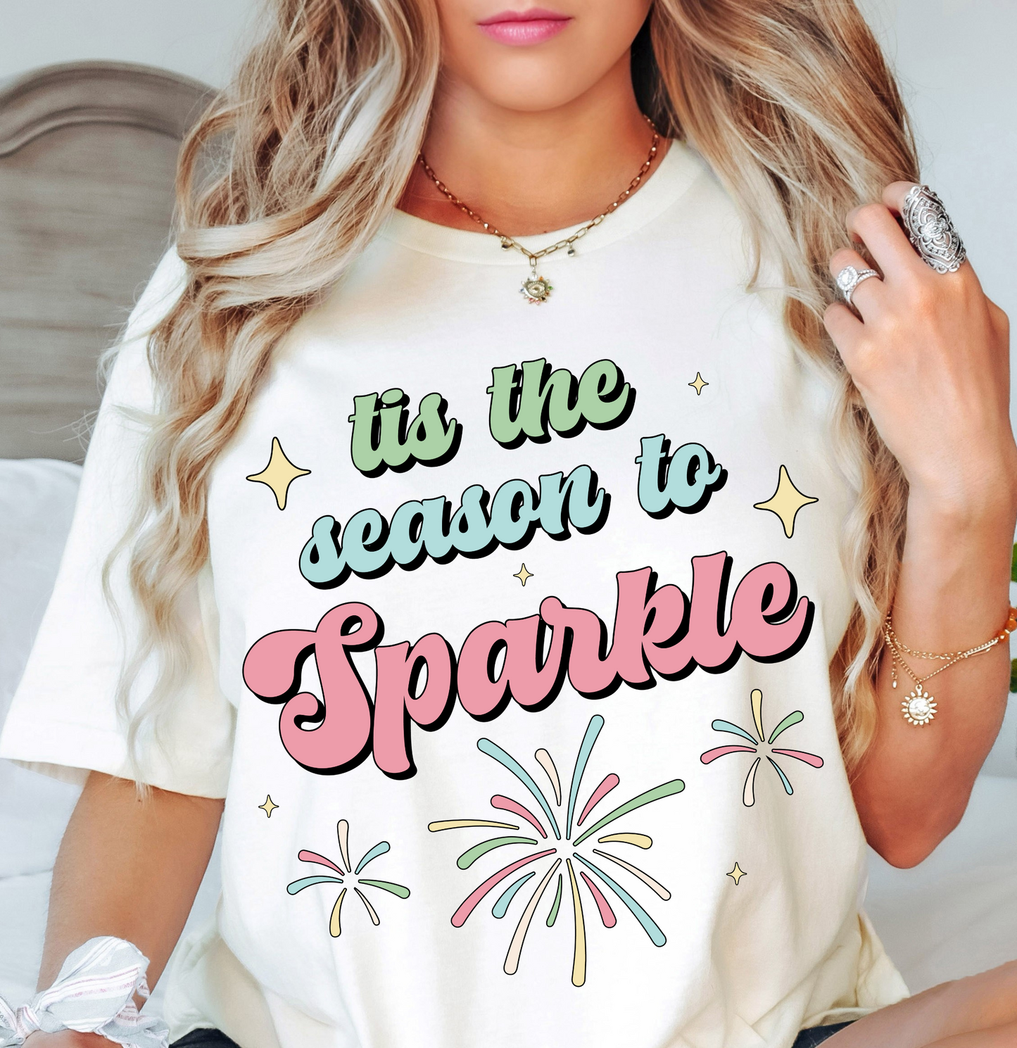 Tis The Season To Sparkle (Fireworks) Tee | New Year Magic Collection | Unisex Pre-Shrunk T-Shirt