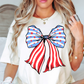 USA Coquette Bow Tee | Stars and Stripes Collection | Unisex Pre-Shrunk T-Shirt