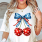 Cherry Cute Bow Tee | Stars and Stripes Collection | Unisex Pre-Shrunk T-Shirt