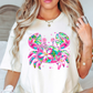 Floral Tropical Crab Tee | Beach Breeze Collection | Unisex Pre-Shrunk T-Shirt