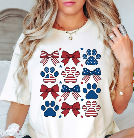 USA Paw Prints Tee | Pawsitive Vibes Collection | Unisex Pre-Shrunk T-Shirt