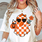 Cutie Checkered Ghost Tee | Boo-tiful Vibes Collection | Unisex Pre-Shrunk T-Shirt