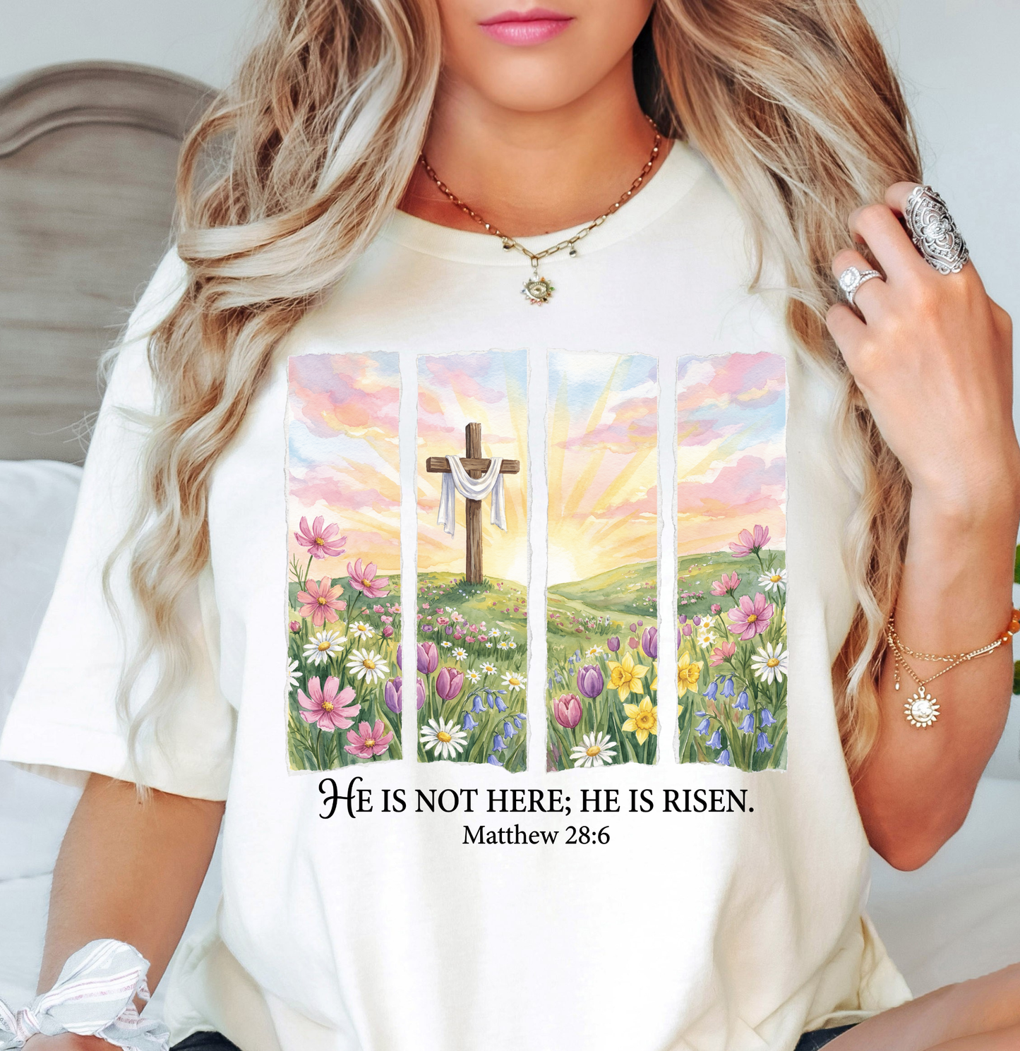 He Is Risen (Matthew) Florals Tee | Walk By Faith Collection | Unisex Pre-Shrunk T-Shirt