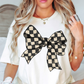 Checkered Bow Tee | Groovy Vibes Collection | Unisex Pre-Shrunk T-Shirt