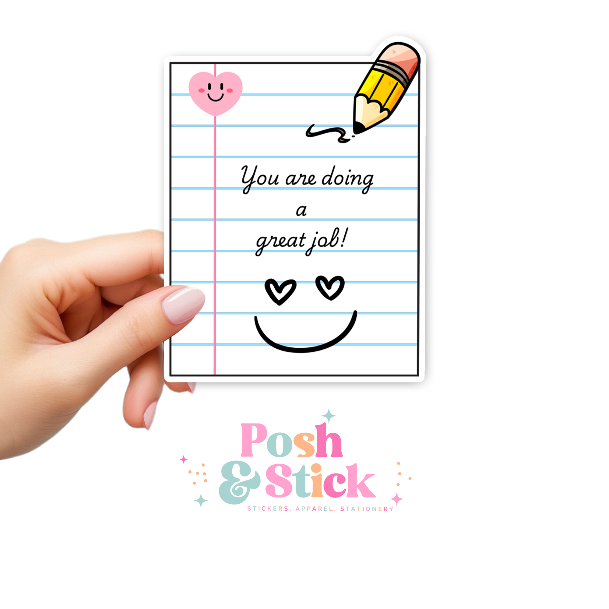 Great Job Notebook | School Education Clear Vinyl Stickers | Unique Gi ...