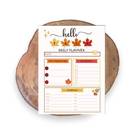Hello Fall (Daily Planner) | Stationery - 5x7 Notepads | Unique Gifts For Family Friends