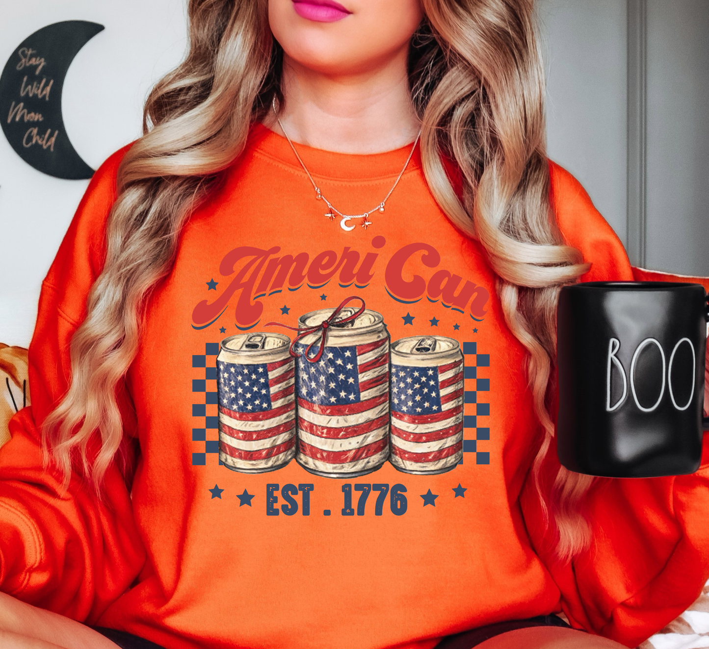 Ameri Can Sweatshirt | Stars and Stripes Collection | Unique Gifts for Family and Friends