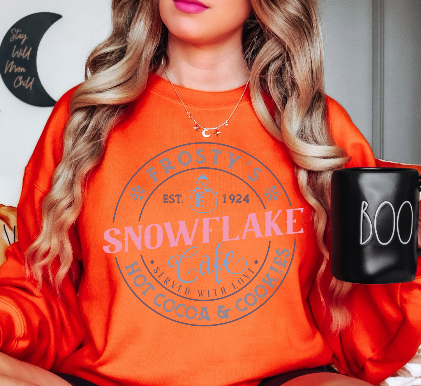 Frosty's Snowflake Cafe Sweatshirt | Frosty Chic Collection | Unique Gifts for Family Friends