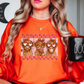 Retro Highland Cow Hearts Sweatshirt | XoXo Love Collection | Unique Gifts for Family Friends