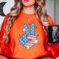 USA Peace Hand Sweatshirt | Stars and Stripes Collection | Unique Gifts for Family and Friends
