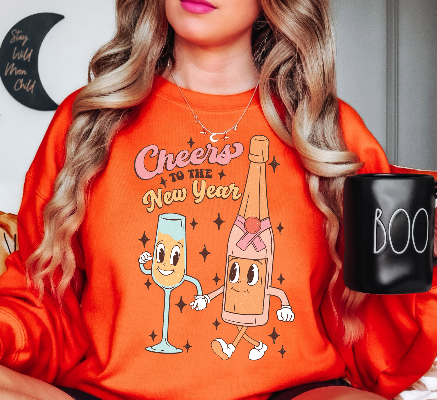 Cheers To The New Year Sweatshirt | New Year Magic Collection | Unique Gifts for Family Friends