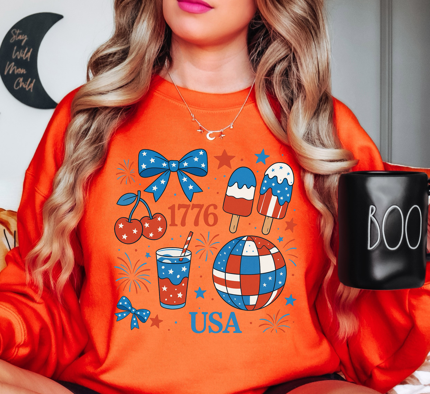 Preppy USA 1776 Sweatshirt | Stars and Stripes Collection | Unique Gifts for Family and Friends