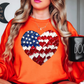 USA Heart Brushstrokes Sweatshirt | Stars and Stripes Collection | Unique Gifts for Family and Friends