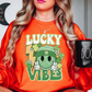 Retro Lucky Vibes Sweatshirt | Feeling Lucky Collection | Unique Gifts for Family Friends