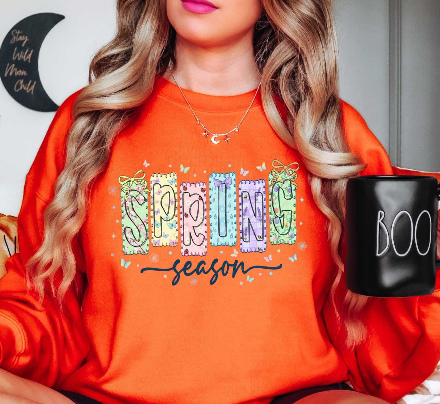Preppy Spring Season Sweatshirt | Spring Fling Collection | Unique Gifts for Family Friends
