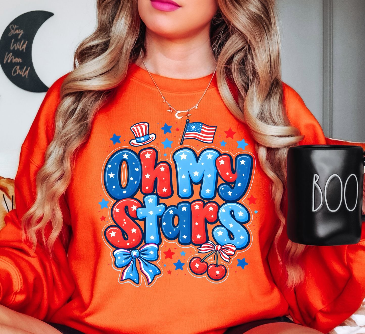 Oh My Stars Sweatshirt | Stars and Stripes Collection | Unique Gifts for Family and Friends